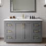 Wyndham Collection Miranda 54" Free Standing Single Basin Vanity Set with Cabinet and Cultured Marble Vanity Top Dark Gray / White Cultured Marble Top / Brushed Gold Hardware