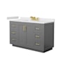 Wyndham Collection Miranda 54" Free Standing Single Basin Vanity Set with Cabinet and Cultured Marble Vanity Top Dark Gray / White Cultured Marble Top / Brushed Gold Hardware