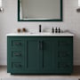 Wyndham Collection Miranda 54" Free Standing Single Basin Vanity Set with Cabinet and Cultured Marble Vanity Top Green / Carrara Cultured Marble Top / Matte Black Hardware
