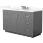 Wyndham Collection Miranda 54" Free Standing Single Basin Vanity Set with Cabinet and Quartz Vanity Top Dark Gray / Giotto Quartz Top / Brushed Nickel Hardware
