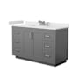 Wyndham Collection Miranda 54" Free Standing Single Basin Vanity Set with Cabinet and Cultured Marble Vanity Top Dark Gray / White Cultured Marble Top / Brushed Nickel Hardware