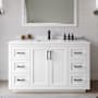 Wyndham Collection Miranda 54" Free Standing Single Basin Vanity Set with Cabinet and Cultured Marble Vanity Top White / White Cultured Marble Top / Matte Black Hardware
