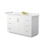 Wyndham Collection Miranda 54" Free Standing Single Basin Vanity Set with Cabinet and Cultured Marble Vanity Top White / Carrara Cultured Marble Top / Brushed Gold Hardware