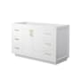 Wyndham Collection Miranda 54" Single Free Standing Vanity Cabinet Only - Less Vanity Top White / Brushed Gold Hardware