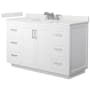 Wyndham Collection Miranda 54" Free Standing Single Basin Vanity Set with Cabinet and Quartz Vanity Top White / White Quartz Top / Brushed Nickel Hardware