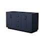 Wyndham Collection Miranda 60" Double Free Standing Vanity Cabinet Only - Less Vanity Top Dark Blue / Matte Black Hardware