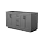 Wyndham Collection Miranda 60" Double Free Standing Vanity Cabinet Only - Less Vanity Top Dark Gray / Matte Black Hardware