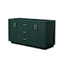 Wyndham Collection Miranda 60" Double Free Standing Vanity Cabinet Only - Less Vanity Top Green / Brushed Gold Hardware