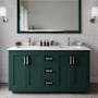 Wyndham Collection Miranda 60" Free Standing Double Basin Vanity Set with Cabinet and Quartz Vanity Top Green / Giotto Quartz Top / Brushed Nickel Hardware
