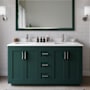 Wyndham Collection Miranda 60" Free Standing Double Basin Vanity Set with Cabinet, Cultured Marble Vanity Top, and Framed Mirror Green / White Cultured Marble Top / Brushed Nickel Hardware