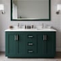 Wyndham Collection Miranda 60" Free Standing Double Basin Vanity Set with Cabinet and Quartz Vanity Top Green / White Quartz Top / Brushed Nickel Hardware