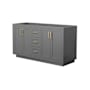 Wyndham Collection Miranda 60" Double Free Standing Vanity Cabinet Only - Less Vanity Top Dark Gray / Brushed Gold Hardware