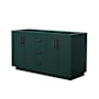 Wyndham Collection Miranda 60" Double Free Standing Vanity Cabinet Only - Less Vanity Top Green / Matte Black Hardware