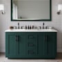 Wyndham Collection Miranda 60" Free Standing Double Basin Vanity Set with Cabinet and Quartz Vanity Top Green / Giotto Quartz Top / Matte Black Hardware