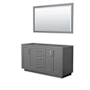 Wyndham Collection Miranda 60" Double Free Standing Vanity Cabinet - Less Vanity Top Dark Gray / Brushed Nickel Hardware