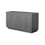 Wyndham Collection Miranda 60" Double Free Standing Vanity Cabinet Only - Less Vanity Top Dark Gray / Brushed Nickel Hardware
