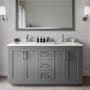 Wyndham Collection Miranda 60" Free Standing Double Basin Vanity Set with Cabinet and Quartz Vanity Top Dark Gray / Giotto Quartz Top / Brushed Nickel Hardware