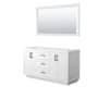 Wyndham Collection Miranda 60" Double Free Standing Vanity Cabinet - Less Vanity Top White / Matte Black Hardware