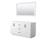 Wyndham Collection Miranda 60" Double Free Standing Vanity Cabinet - Less Vanity Top White / Matte Black Hardware