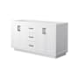 Wyndham Collection Miranda 60" Double Free Standing Vanity Cabinet Only - Less Vanity Top White / Matte Black Hardware
