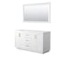 Wyndham Collection Miranda 60" Double Free Standing Vanity Cabinet - Less Vanity Top White / Brushed Gold Hardware