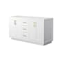 Wyndham Collection Miranda 60" Double Free Standing Vanity Cabinet Only - Less Vanity Top White / Brushed Gold Hardware