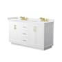 Wyndham Collection Miranda 60" Free Standing Double Basin Vanity Set with Cabinet and Cultured Marble Vanity Top White / White Cultured Marble Top / Brushed Gold Hardware