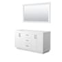 Wyndham Collection Miranda 60" Double Free Standing Vanity Cabinet - Less Vanity Top White / Brushed Nickel Hardware