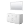 Wyndham Collection Miranda 60" Double Free Standing Vanity Cabinet - Less Vanity Top White / Brushed Nickel Hardware