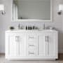 Wyndham Collection Miranda 60" Free Standing Double Basin Vanity Set with Cabinet and Quartz Vanity Top White / Giotto Quartz Top / Brushed Nickel Hardware