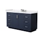 Wyndham Collection Miranda 60" Free Standing Single Basin Vanity Set with Cabinet and Cultured Marble Vanity Top Dark Blue / White Cultured Marble Top / Brushed Nickel Hardware
