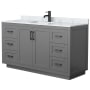 Dark Gray / White Carrara Marble Top / Matte Black Hardware