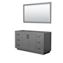 Wyndham Collection Miranda 60" Single Free Standing Vanity Cabinet - Less Vanity Top Dark Gray / Matte Black Hardware