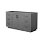 Wyndham Collection Miranda 60" Single Free Standing Vanity Cabinet Only - Less Vanity Top Dark Gray / Matte Black Hardware