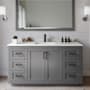 Wyndham Collection Miranda 60" Free Standing Single Basin Vanity Set with Cabinet and Quartz Vanity Top Dark Gray / Giotto Quartz Top / Matte Black Hardware
