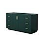 Wyndham Collection Miranda 60" Single Free Standing Vanity Cabinet Only - Less Vanity Top Green / Brushed Gold Hardware