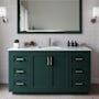 Wyndham Collection Miranda 60" Free Standing Single Basin Vanity Set with Cabinet and Marble Vanity Top Green / White Carrara Marble Top / Brushed Nickel Hardware