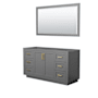 Wyndham Collection Miranda 60" Single Free Standing Vanity Cabinet - Less Vanity Top Dark Gray / Brushed Gold Hardware