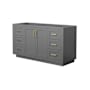 Wyndham Collection Miranda 60" Single Free Standing Vanity Cabinet Only - Less Vanity Top Dark Gray / Brushed Gold Hardware