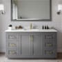 Wyndham Collection Miranda 60" Free Standing Single Basin Vanity Set with Cabinet and Quartz Vanity Top Dark Gray / Giotto Quartz Top / Brushed Gold Hardware