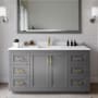 Wyndham Collection Miranda 60" Free Standing Single Basin Vanity Set with Cabinet and Cultured Marble Vanity Top Dark Gray / White Cultured Marble Top / Brushed Gold Hardware