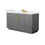 Wyndham Collection Miranda 60" Free Standing Single Basin Vanity Set with Cabinet and Cultured Marble Vanity Top Dark Gray / White Cultured Marble Top / Brushed Gold Hardware
