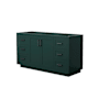Wyndham Collection Miranda 60" Single Free Standing Vanity Cabinet Only - Less Vanity Top Green / Matte Black Hardware