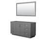 Wyndham Collection Miranda 60" Single Free Standing Vanity Cabinet - Less Vanity Top Dark Gray / Brushed Nickel Hardware