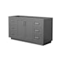Wyndham Collection Miranda 60" Single Free Standing Vanity Cabinet Only - Less Vanity Top Dark Gray / Brushed Nickel Hardware