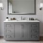 Wyndham Collection Miranda 60" Free Standing Single Basin Vanity Set with Cabinet and Quartz Vanity Top Dark Gray / Giotto Quartz Top / Brushed Nickel Hardware