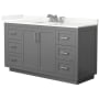 Wyndham Collection Miranda 60" Free Standing Single Basin Vanity Set with Cabinet and Quartz Vanity Top Dark Gray / Giotto Quartz Top / Brushed Nickel Hardware