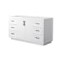 Wyndham Collection Miranda 60" Single Free Standing Vanity Cabinet Only - Less Vanity Top White / Matte Black Hardware