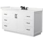 Wyndham Collection Miranda 60" Free Standing Single Basin Vanity Set with Cabinet and Quartz Vanity Top White / White Quartz Top / Matte Black Hardware