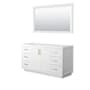 Wyndham Collection Miranda 60" Single Free Standing Vanity Cabinet - Less Vanity Top White / Brushed Gold Hardware